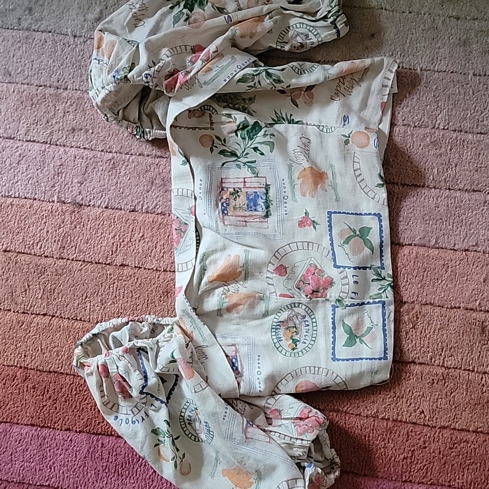 Abercrombie Linen-Blend Puff Sleeve Top Italian Summer Print - Picture 4 of 10